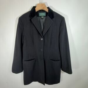 Lauren Ralph Lauren Wool & Cashmere Blend Coat Womens 14 Velvet Lapel Classic